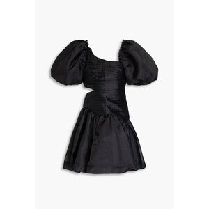 AJE Joan asymmetric pintucked organza mini dress